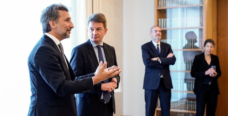 Éloïc Peyrache, Dean of HEC Paris, and Jörg Rocholl, chairman of ESMT Berlin