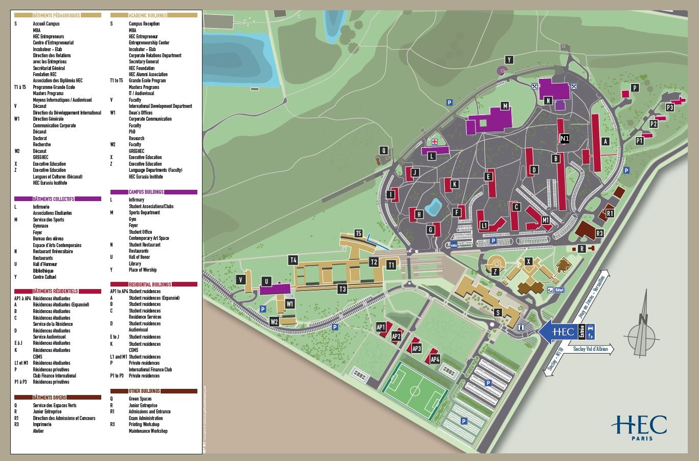 HEC Paris - Plan du campus - 2021