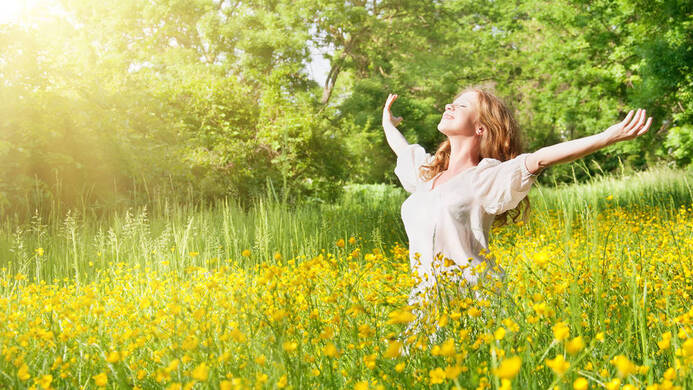 woman in a field