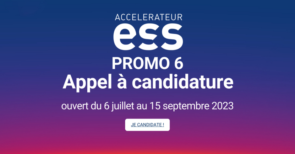 Visuel appel à candidature promo 6 accélérateur ess